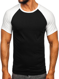 T-shirt da uomo nero-bianca Bolf 8T82