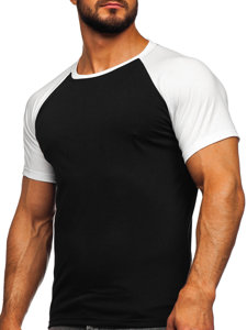 T-shirt da uomo nero-bianca Bolf 8T82