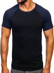 T-shirt da uomo nero-blu Bolf 8T82