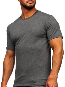 T-shirt di cotone da uomo antracite Bolf 0001