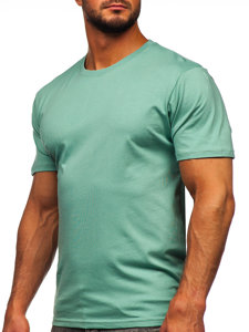 T-shirt di cotone da uomo verde menta Bolf 0001