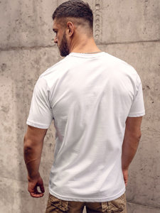 T-shirt in cotone con stampa da uomo bianca Bolf 143023A