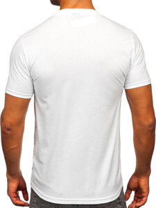 T-shirt in cotone con stampa da uomo bianco Bolf 5035