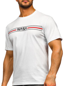 T-shirt in cotone con stampa da uomo bianco Bolf 5052