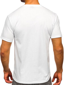 T-shirt in cotone con stampa da uomo bianco Bolf 5052