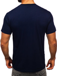 T-shirt in cotone con stampa da uomo blu Bolf 14728