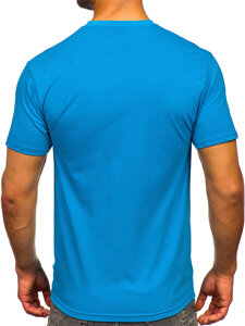 T-shirt in cotone con stampa da uomo blu inchiostro Bolf 5052