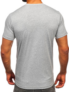 T-shirt in cotone con stampa da uomo grigia Bolf 143008