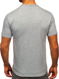 T-shirt in cotone con stampa da uomo grigio Bolf 143000