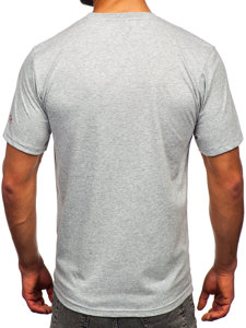 T-shirt in cotone con stampa da uomo grigio Bolf 14739