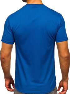 T-shirt in cotone con stampa da uomo indaco Bolf 5052