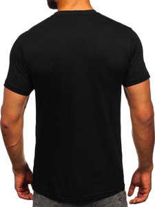 T-shirt in cotone con stampa da uomo nera Bolf 143001