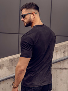 T-shirt in cotone con stampa da uomo nera Bolf 143019A