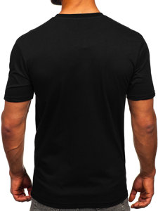 T-shirt in cotone con stampa da uomo nera Bolf 143022