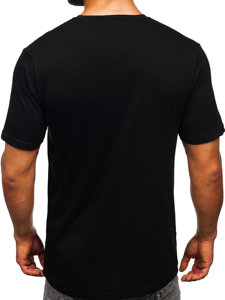 T-shirt in cotone con stampa da uomo nera Bolf 14749