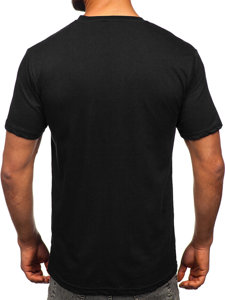 T-shirt in cotone con stampa da uomo nera Bolf 14759