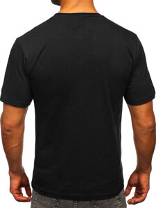 T-shirt in cotone con stampa da uomo nero Bolf 143000