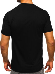 T-shirt in cotone con stampa da uomo nero Bolf 5040