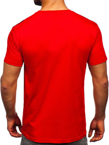 T-shirt in cotone con stampa da uomo rossa Bolf 14720