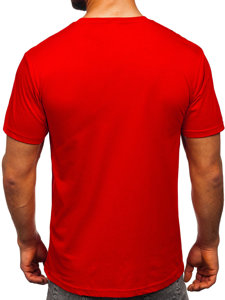 T-shirt in cotone con stampa da uomo rossa Bolf 14728