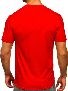 T-shirt in cotone con stampa da uomo rosso Bolf 5052