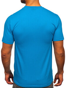 T-shirt in cotone con stampa da uomo turchese Bolf 5035