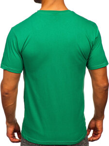 T-shirt in cotone con stampa da uomo verde Bolf 143000