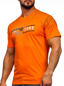 T-shirt in cotone da uomo arancione Bolf 14710