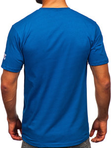 T-shirt in cotone da uomo azzurra Bolf 14746