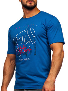 T-shirt in cotone da uomo azzurra Bolf 14748