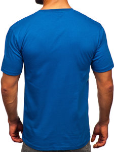 T-shirt in cotone da uomo azzurra Bolf 14748