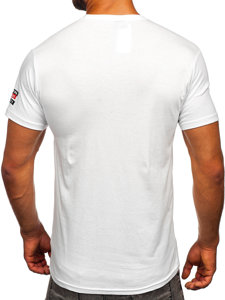 T-shirt in cotone da uomo bianca Bolf 14514