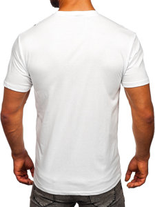 T-shirt in cotone da uomo bianca Bolf 14701