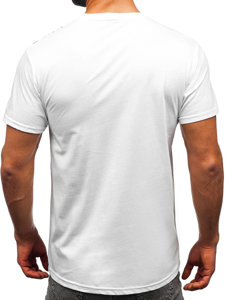 T-shirt in cotone da uomo bianca Bolf 14722