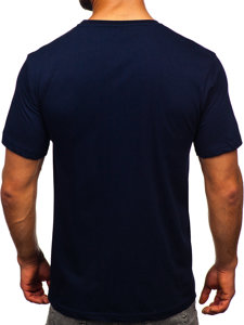 T-shirt in cotone da uomo blu Bolf 14748