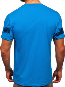 T-shirt in cotone da uomo celeste Bolf 14723