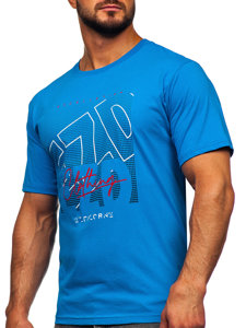 T-shirt in cotone da uomo celeste Bolf 14748