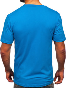 T-shirt in cotone da uomo celeste Bolf 14769