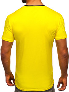 T-shirt in cotone da uomo gialla Bolf 0004