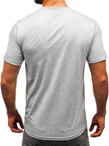 T-shirt in cotone da uomo grigia Bolf 14722