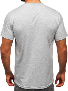 T-shirt in cotone da uomo grigia Bolf 14728