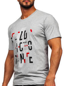 T-shirt in cotone da uomo grigia Bolf 14752