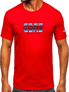 T-shirt in cotone da uomo rossa Bolf 14731