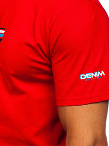 T-shirt in cotone da uomo rossa Bolf 14731