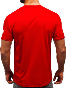 T-shirt in cotone da uomo rossa Bolf 14736