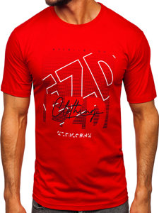 T-shirt in cotone da uomo rossa Bolf 14748