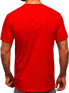 T-shirt in cotone da uomo rossa Bolf 14752