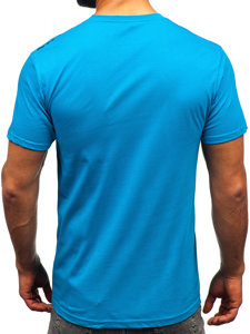 T-shirt in cotone da uomo turchese Bolf 14722