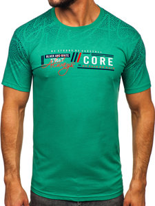 T-shirt in cotone da uomo verde Bolf 14710