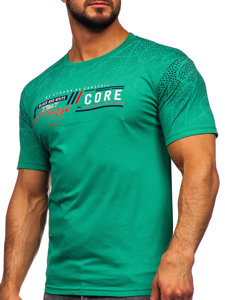 T-shirt in cotone da uomo verde Bolf 14710